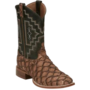 Tony Lama Men's Leviathan Pirarucu Chocolate Exotic Western Boots 6082