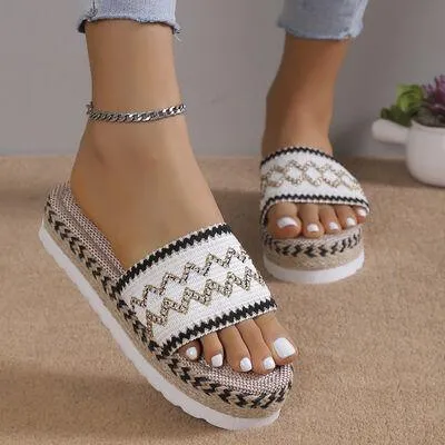 Tropical Temptation Open Toe Flat Platform Sandals