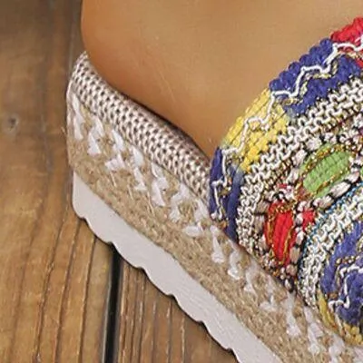 Tropical Temptation Open Toe Flat Platform Sandals