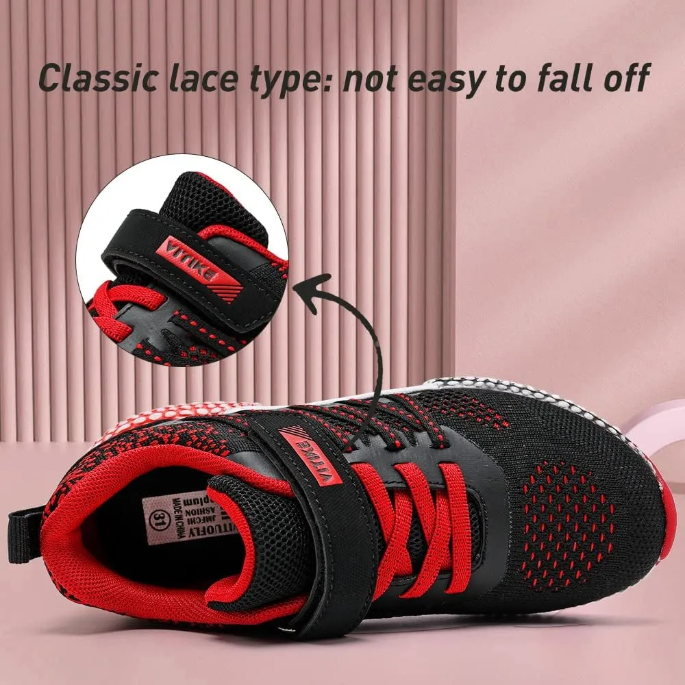 VITUOFLY Boys Sneakers Kids Running Shoes Girls Mesh Fitness Shoe Indoor Training Sneaker Lightweight Outdoor Sports Athletic Tennis Shoes for Little Kid/Big Kid