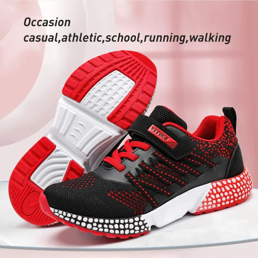 VITUOFLY Boys Sneakers Kids Running Shoes Girls Mesh Fitness Shoe Indoor Training Sneaker Lightweight Outdoor Sports Athletic Tennis Shoes for Little Kid/Big Kid
