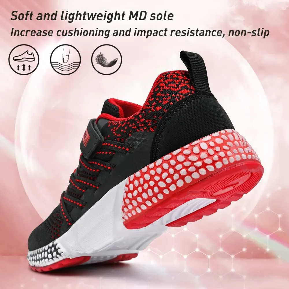 VITUOFLY Boys Sneakers Kids Running Shoes Girls Mesh Fitness Shoe Indoor Training Sneaker Lightweight Outdoor Sports Athletic Tennis Shoes for Little Kid/Big Kid