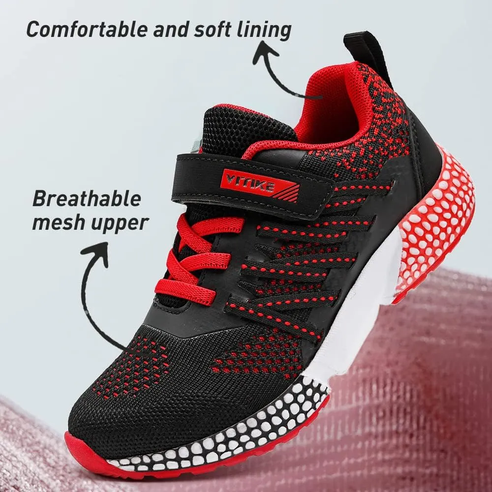VITUOFLY Boys Sneakers Kids Running Shoes Girls Mesh Fitness Shoe Indoor Training Sneaker Lightweight Outdoor Sports Athletic Tennis Shoes for Little Kid/Big Kid