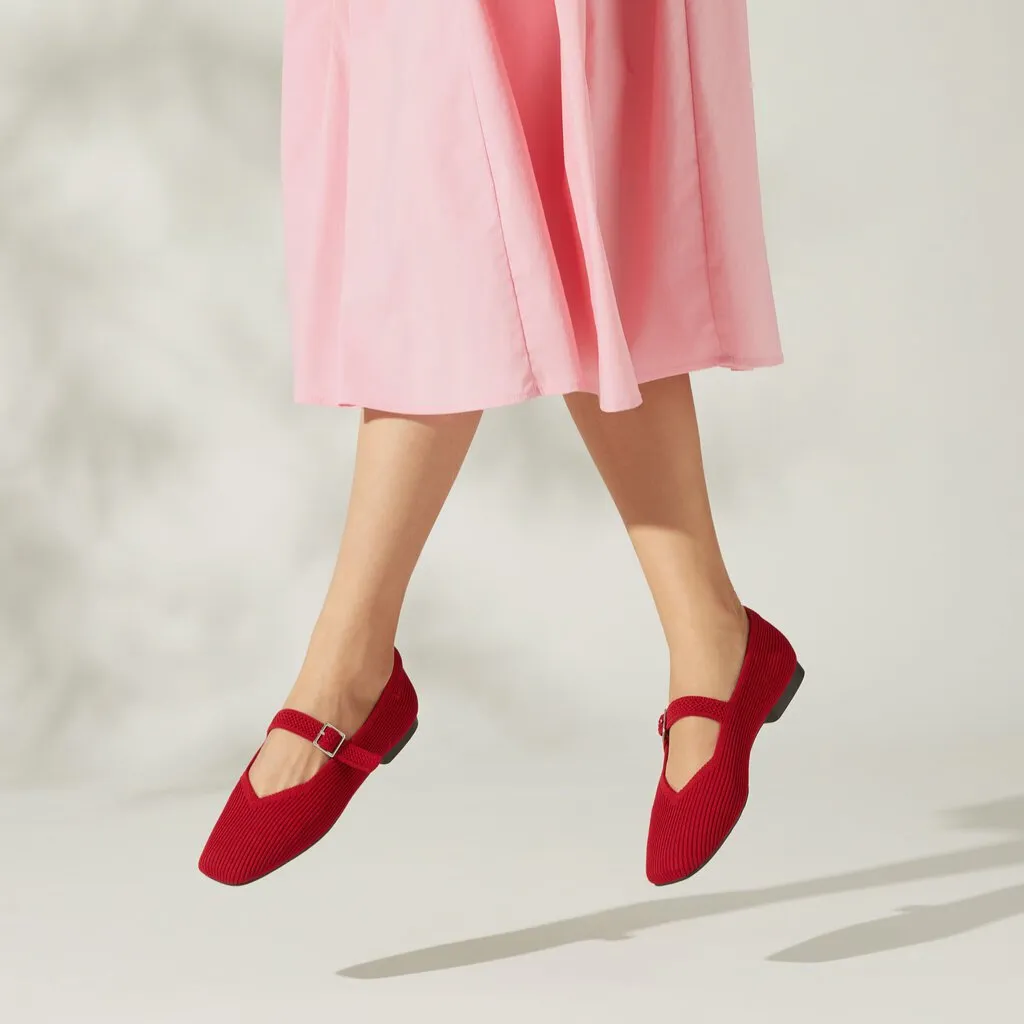 Vivaia Square-Toe Margot Mary-Jane Flats - Size 42
