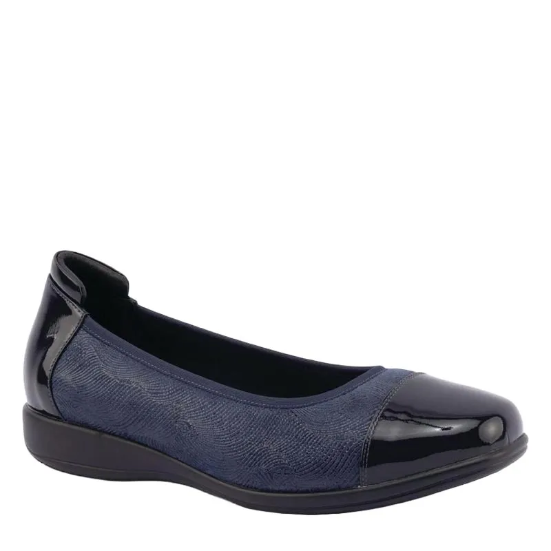 WALNUT STRETCH  - NAVY PRINT STRETCH/PATENT FS