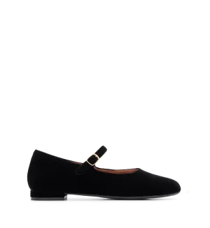 Whydah Black Velvet Ballet Flats