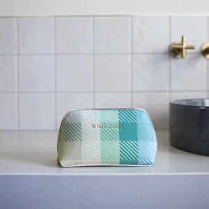 Wild Emery | Small Toiletry Bag - Blue Check