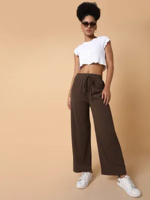 Women Brown Comfort Slim Fit Trousers