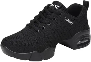 YUKTOPA Womens Dance Sneakers Jazz Shoes Lace-up Walking Shoes Lightweight Breathable Lady Platform Shoes