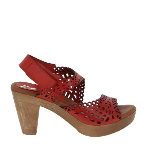 Zeta Frills Orange Heeled Sandal